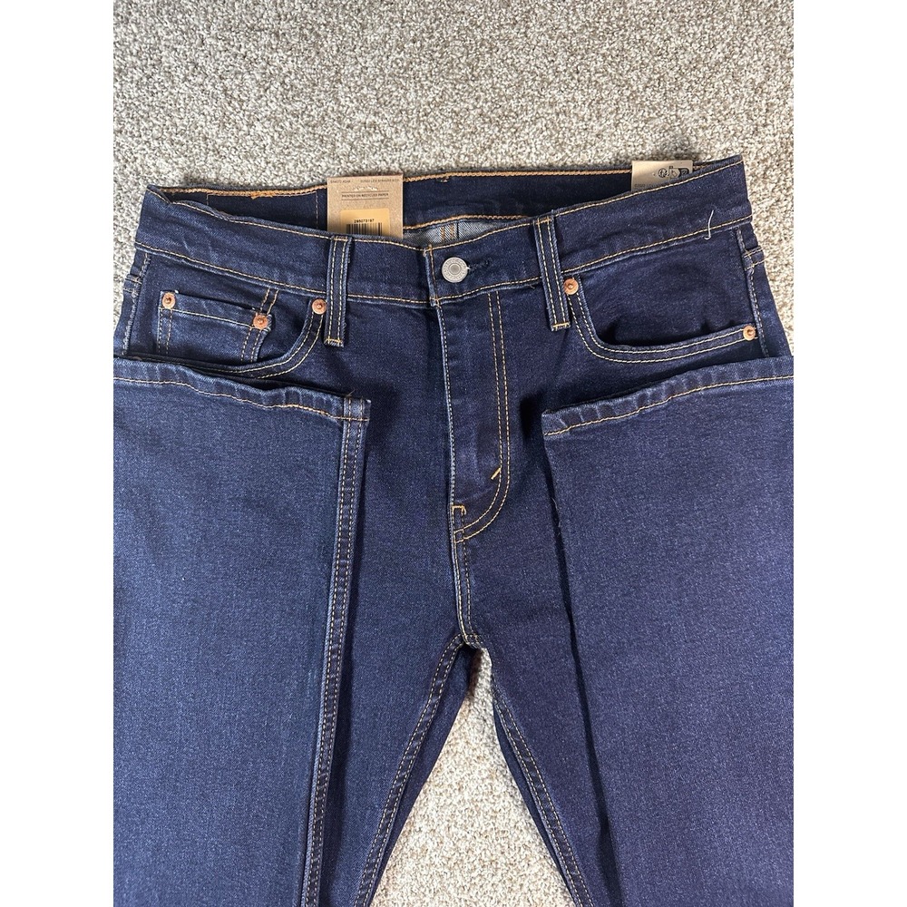 Levis 502 Mens Jeans 30x30 Dark Wash Regular Taper Stretch Denim